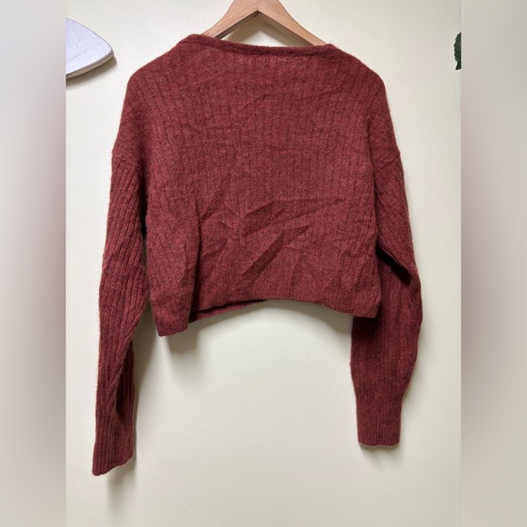Free People ELIAS Cashmere V Neck Sweater - Cinnamon (Burnt Orange) XS - Picture 5 of 13
